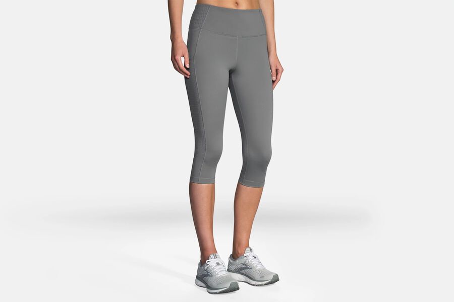 Womens Brooks Method 1/2 Crop Tight Bottoms Steel | 194237-DYE